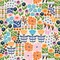 Petal Patchwork in Cream (cur8mo300) | The Cur8tor Modernista | AGF Studio | Art Gallery